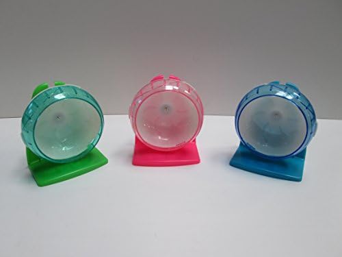 Silent Dwarf Hamster/Mouse Exercise Wheel with stand in Pink, Green & Blue - 12cm