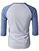 H2H Men's Slim Fit Casual Color Blocked Front Placket Baseball Jersey Knit Shirt Blue US M/Asia L (CMTTS0174)