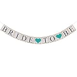 Ling's moment Bride to Be Banner with Teal Glitter Heart, Wedding Bunting Garland Sign - Engagement Photo Prop, Party Decorations for Bridal Shower, Bachelorette Party