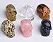 JIC Gem 5pcs Healing Crystal Quratz Hand Carved Human Skulls Pocket Statue Figurine Decor Energy Reiki Gemstones 1.5