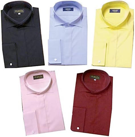 フォーマル Men S 紳士 ボタン隠れタイプ カラードレスシャツ ダブルカフス ウィングカラー ５色 カッターシャツ 未使用品