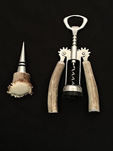 Antler Crown Bottle Stopper and Antler Handled Corkscrew Opener