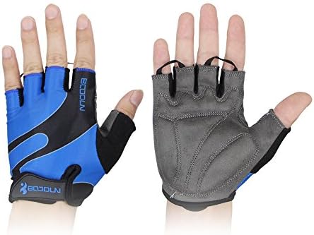 Cycling Gloves Half Finger Mountain Bike Gloves Breathable Bicycle Riding Gloves Anti-Slip Biking Groves with Easy Take Off Band Outdoor Sports Gloves for Men/Women (Blue, X-Large)
