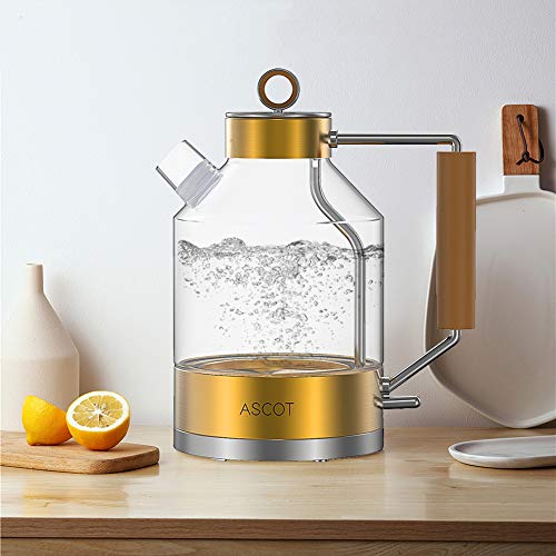 Electric Kettle, ASCOT Electric Tea Kettle 1.6L 1500W Glass Electric