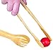 Bamboo Salad Tongs By Neet - Wooden Toaster Tongs | Easy Grip Lightweight Handle | 100% Natural Organic Bamboo Kitchen Cooking Tongs