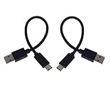 2-Pack Short USB Type C (USB-C) to USB 3.0 Type A Charging and Sync Cable for Nexus 5X, 6P, LG V20, G6, HTC 10, Google Pixel, XL, Samsung A5, A7(2017), Moto Z Force, Sony XZ and Type-C Phone(2x Black)