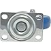 4 Pack Swivel Plate Casters On Blue Polyurethane Wheels (5 inch Plate)