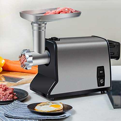 image for Electric Meat Grinder, ONEISALL Upgrade Stainless Steel Meat Mincer & 