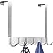 Over The Door Hanger Hook, Stainless Steel Heavy Duty Organizer Hooks Hanger, 6 Hooks Rack for Heavy Coat, Big Bags, Towel, Robe
