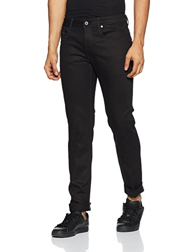 G-Star Raw Men's 3301 Slim-Fit Pant in Black Edington Stretch Denim Raw, 33x30 (Best Cheap Raw Denim)