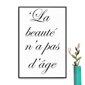 Framed Canvas Wall Art for Living Room, Bedroom French Quotes Canvas Prints for Modern Home Decoration Ready to Hang - 16"x24" inches