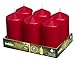 BOLSIUS Tray of 6 Red Pillar Candles - 65 Long Burning Hours Candle Set - 3-inch x 6-inch Dripless Candle - Perfect for Wedding Candles, Parties and Special Occasions primary