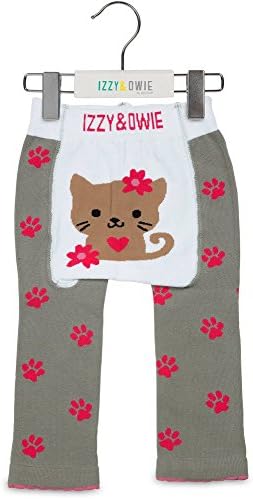 Izzy &amp; Owie Baby Kitty 12-24 Month Leggings, Pink and Gray