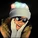 Luwint LED Glow Blink Knit Beanie Hat - Light Up Party Costume Show Cap Toys for Boy Girl (White Neon)