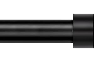 Zeerobee Curtain Rods for Windows 48 to 84, Black Curtain Rod, Adjustable 1 Inch Heavy Duty Outdoor/Indoor Modern Drapery Pole, 32"-86"