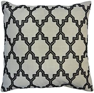 Luxury Designer 100% Cotton Decorative Throw Pillow Cushion Cover,Embroidered with 'Sequins' Handwork,18"x18"