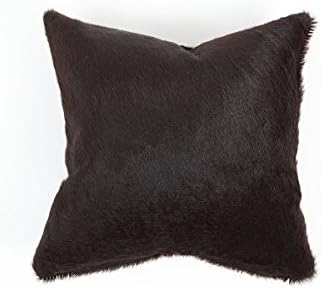 Splendid Decor Genuine Cowhide Pillowcase Covers Solid Black Cow Hide Pillow Cushion