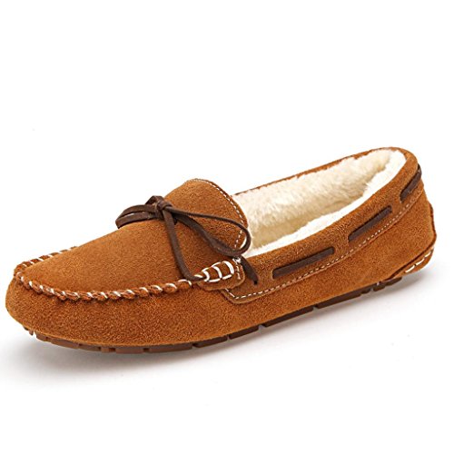 821qianzong37 sunrolan women s fashion suede leather fur-lined mo…