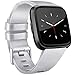 Vancle Band Compatible with Fitbit Versa Bands & Fitbit Versa Lite SE Bands, Classic Accessories Replacement Wristbands for Fitbit Versa Smartwatch (003, Shiny Silver, Small)