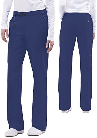 Green Label Women's "Kenzie" 9135 Buckle Closure Scrub Pant by Healing Hands Scrubs- Navy- XS