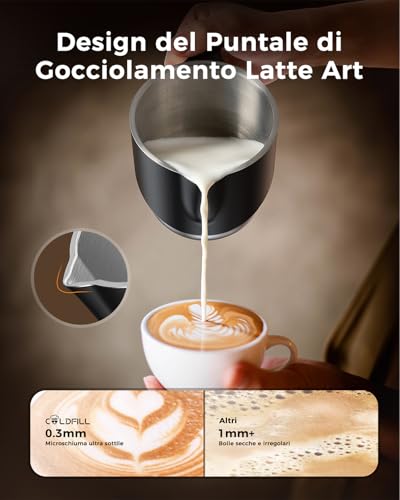 Electric Milk Frother - 8 in 1 Electric Milk Frother 400ml Electric Milk Frother for Cappuccino/Macchiato Milk, Vegetable Milk, Dishwasher Safe