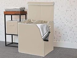 Simple Houseware Double Laundry Hamper with Lid and