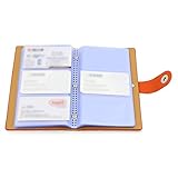 BTSKY Book Style Credit Card Holder Business Name Card Book ID Card Organizer--For 300 Business Cards (Orange)
