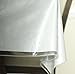 Ottomanson Heavy Duty Clear Plastic Tablecloth Clear Table Cover Protector White Sewn Edges Border Tablecloth, 54