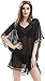 MOONCOLOUR Women's Stylish Chiffon Tassel Swimsuit Bikini Summer Beach Cover up Black