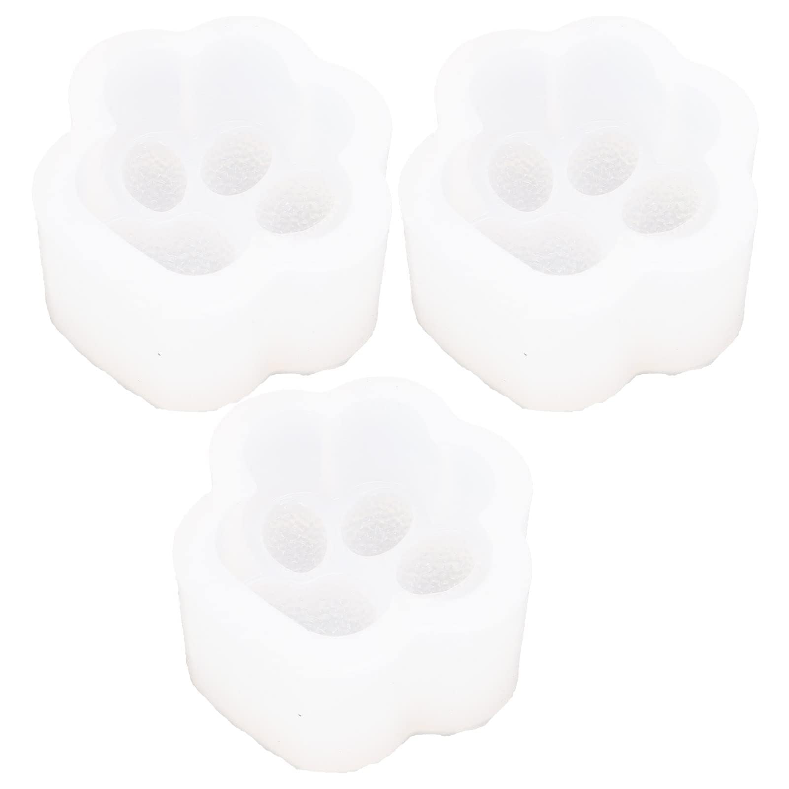 3Pcs Print Silicone Mould,DIY Resin Casting Cute Cat Container Silicone Mould Cat Print Resin Mould Art Craft for Making Jewelry Pendant