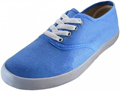 Womens Lace Up Canvas Plimsol Sneakers Shoes