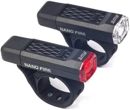 AWE Nano FireTM USB 24 Lumens Rechargeable Light Set Front/Rear (No More Batteries!) Black CE Approved