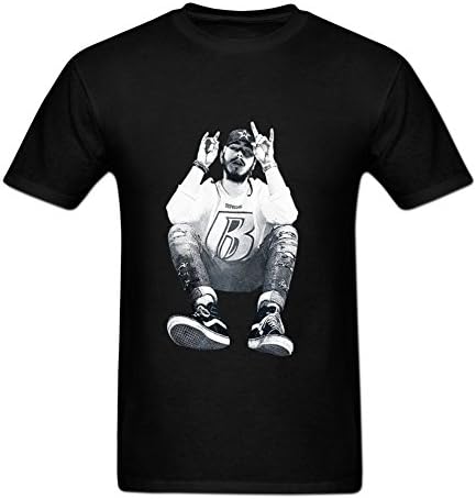 Fuli Lin Men's Post Malone Rap Yo Short Tee L Black