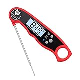 DORAMILE Digital Meat Thermometer, Electric Instant Read Food Thermometer With Calibration, Backlight, Magnet, And Collapsible Internal Probe, Cooking Thermometer For Kitchen, Grilling BBQ(Red)