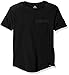 Southpole Boys' Big Short Sleeve Basic Color Tee with Scallop Bottom and Side Zipper Details
