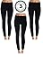 Emprella Womens Leggings Fleece Lined, Leg Warmers Black (3 Pack)