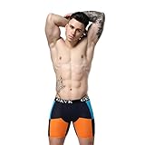 Mens Stretchable Seamless Boxer Briefs Stretchable Underwear , Color Orange , X-Large