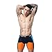 Mens Stretchable Seamless Boxer Briefs Stretchable Underwear , Color Orange , X-Large