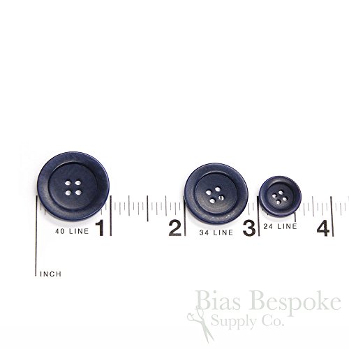 Set of 12 Chic Dark Blue Corozo Suit Buttons, Made in Italy