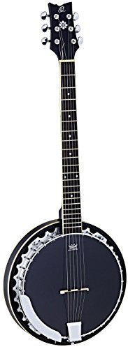 Ortega Guitars Raven Series 6-String Banjo w/Bag, Right (OBJ350/6-SBK)