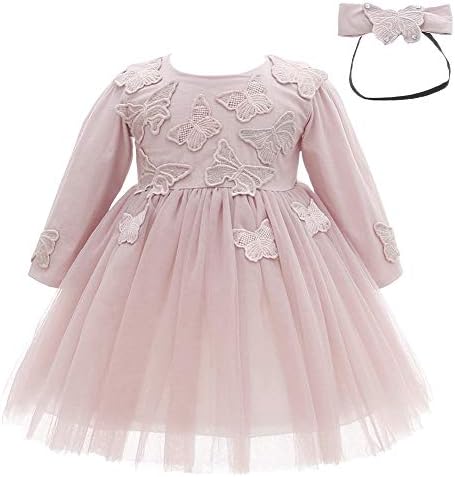 Baby Girls Dress Infant Birthday Christening Wedding Party Lace Tulle Tutu Dresses Outfit with Headband