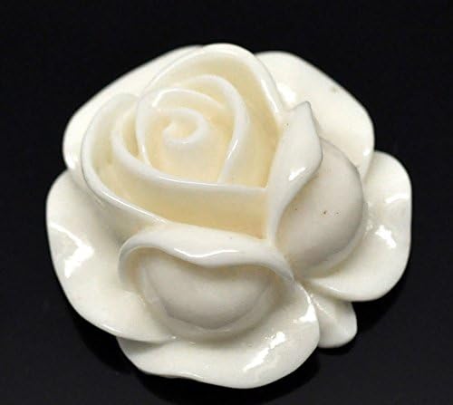 27x27mm Lvory Rose Flower Resin Cabochon Home Decoration Embellishments Flatback Scrapbook Rhinestone Diy Art 100 Pcs
