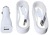 New OEM Authentic Samsung Car Charger+2 (Two) 5 foot Micro USB 2.0 Data Charging Cables