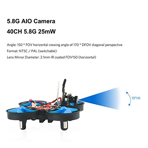 Mini FPV Camera 5.8G 25mW 40CH VTX 800TVL CMOS NTSC/PAL Video Transmitter for Micro FPV Multicopter Racing Drone Like Tiny Whoop Blade Inductrix
