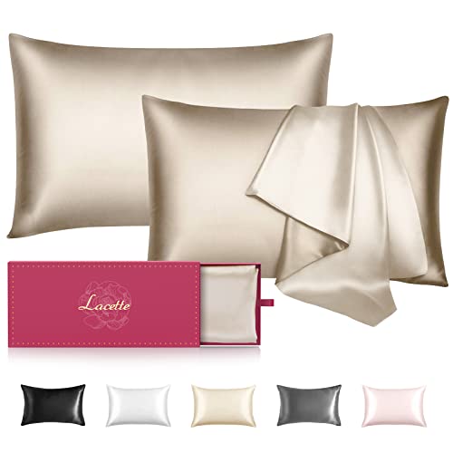 Lacette Mulberry Silk Pillowcase for Hair and Skin Pack King