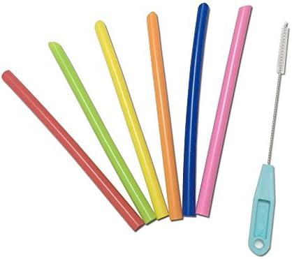 Weic Thin Short Reusable Drinking Silicone Toddlers Kids Straws BPA free for 10 oz Yeti Rtic Tumbler,Cocktails, Coffee, Small Glasses and Cups, Non-Rubber Plastic, Pack of 6