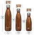 MIRA Vacuum Insulated Travel Water Bottle | Leak-Proof Double Walled Stainless Steel Cola Shape Sports Water Bottle | No Sweating, Keeps Your Drink Hot & Cold | 25 Oz (750 ml) (Wood)