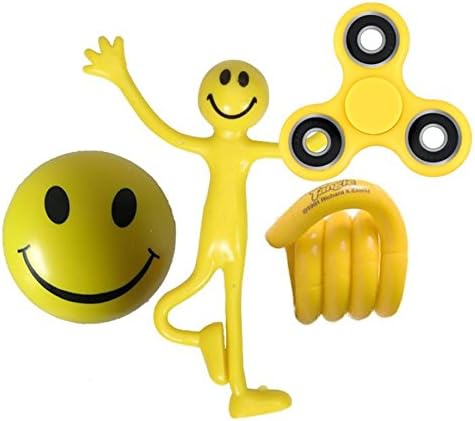 Fiddle Toys | Yellow Delux 4 Piece Fiddle Kit by StressCHECK | Sensory Toys | Stress Relief Toys & ADHD Toys for Autism, SEN & PTSD