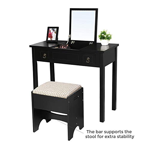 VASAGLE Vanity Set with Flip Top Mirror Makeup Dressing Table Writing