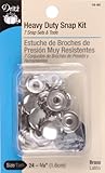Dritz 18-65 Heavy Duty Snap Fastener Kit, Size 24 (5/8-Inch), Nickel-Plated Brass, 7 Sets